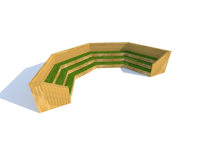 Technical render of a Amphitheatre with Grass-Topped Seats